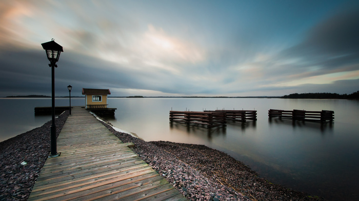 water, nature, sky, sea, clouds, evening