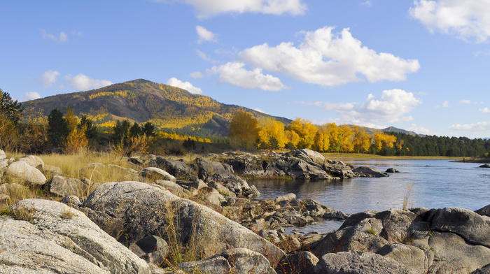 lake, autumn, mountain