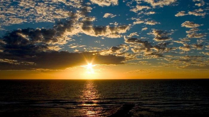 sunset, summer, sky, sea