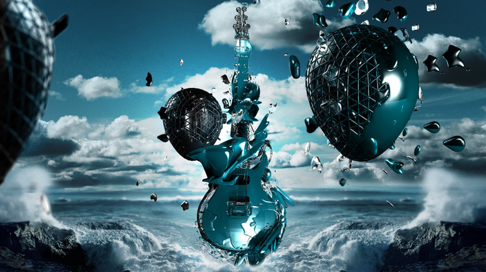 guitar, 3D, music