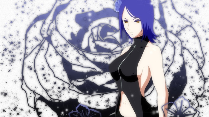 flowers, anime, blue hair, Konan