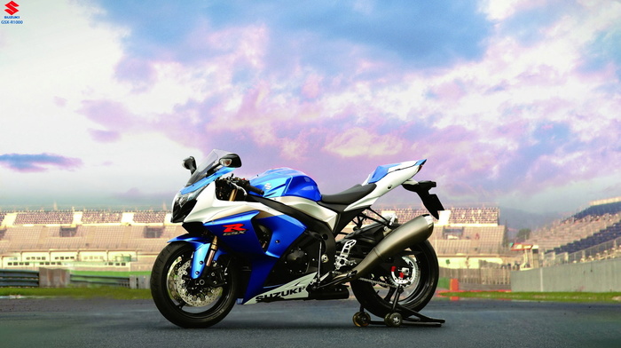 beauty, sky, sports, bike, motorcycles, blue, speed