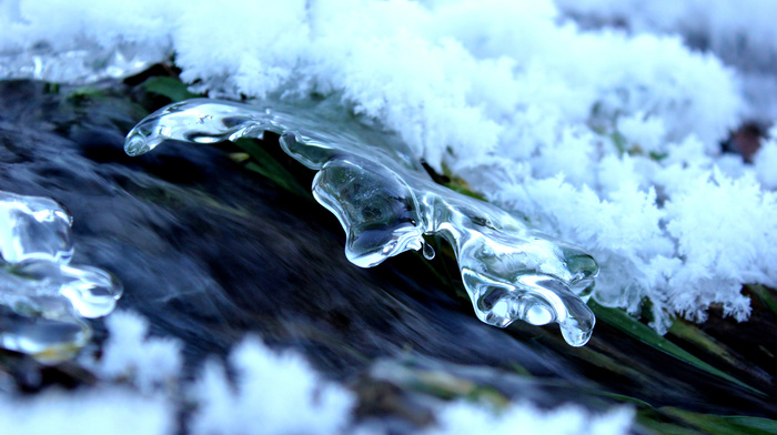 spring, water, ice, snow