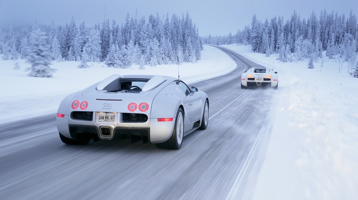 Bugatti Veyron, snow