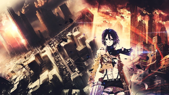 anime, Mikasa Ackerman, Shingeki no Kyojin, anime girls