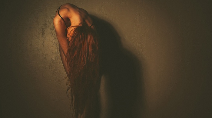 redhead, girl, long hair