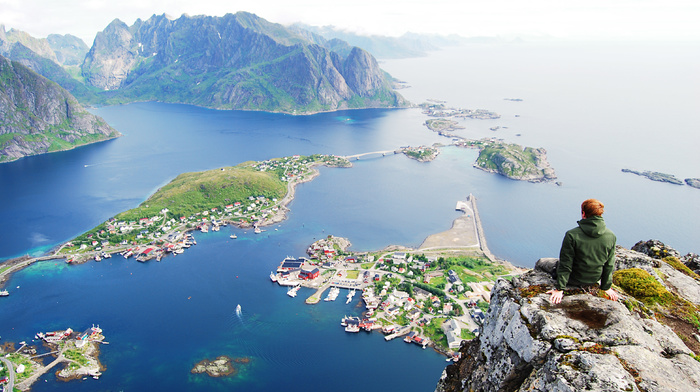 Norway, beautiful, sea, view, city, stunner, mountain, men