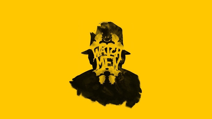 Rorschach, yellow background, Watchmen