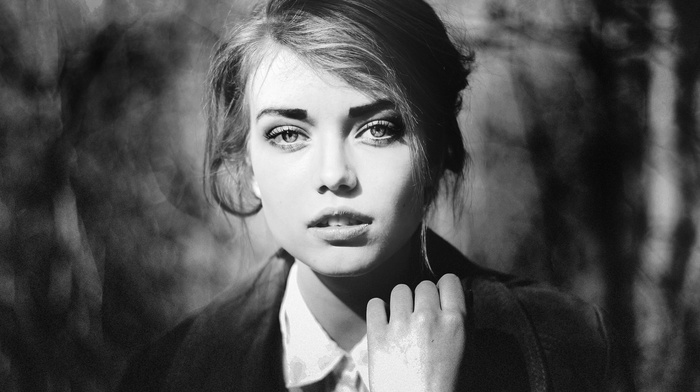 face, monochrome, girl
