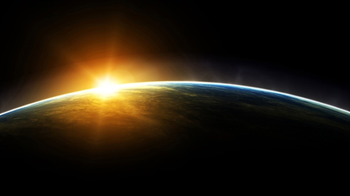 sunrise, space, Earth, planet
