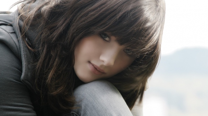 model, girl, simple background