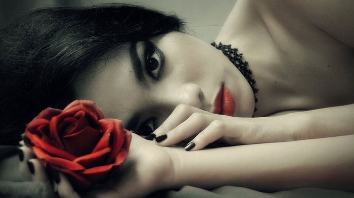 model, simple background