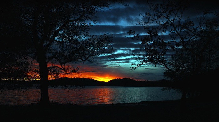sunset, nature