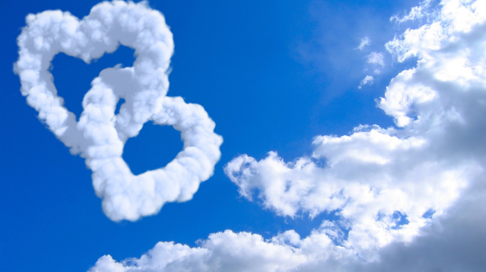 white, love, clouds, background, hearts, blue