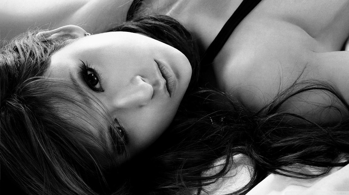 Asian, dark eyes, model, lying down, girl