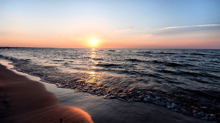 sea, nature, sunset