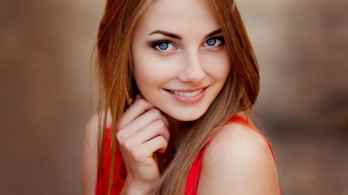 girl, face, blue eyes, brunette