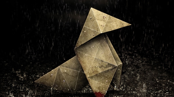 heavy rain, origami, rain