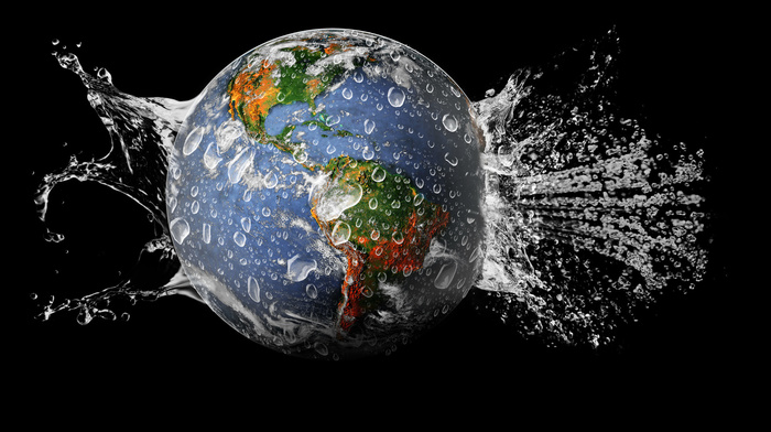 Earth, 3D, water