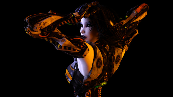 robot, girl