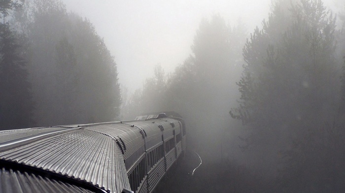 train, mist