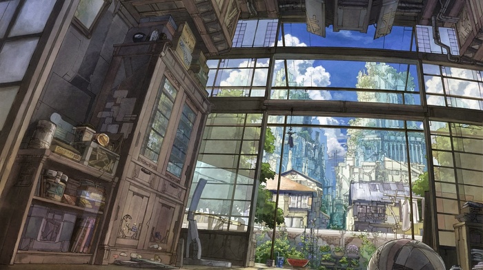 building, anime, architecture