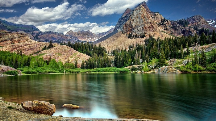 lake, nature