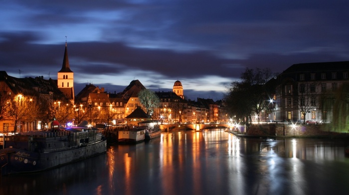 night, river, city, cities