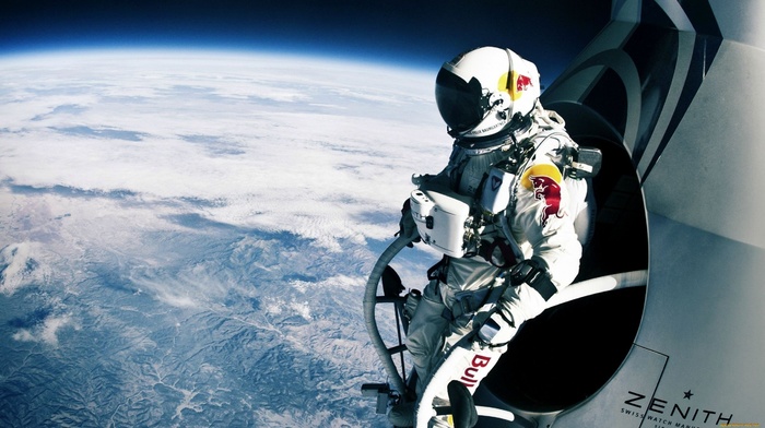 space, spacesuit, parachutes, felix baumgartner