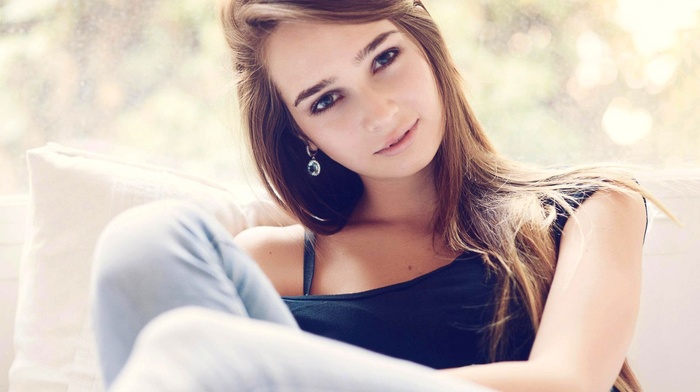 brunette, girl, face