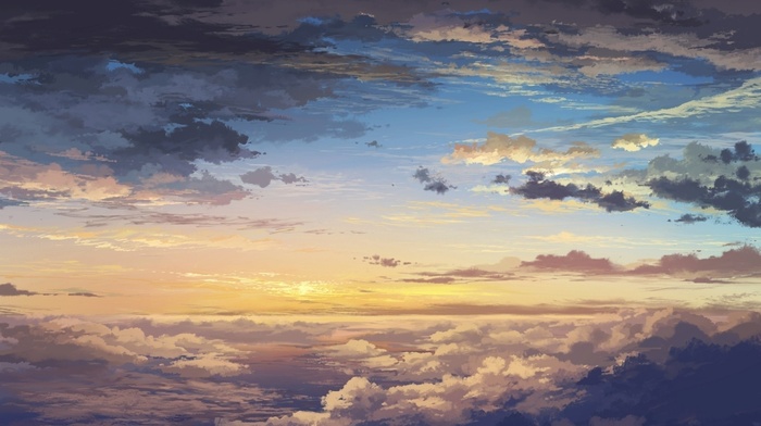 5 Centimeters Per Second, sky, clouds, anime