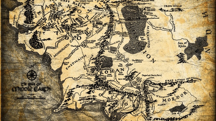 The Lord of the Rings, middle, Earth, map