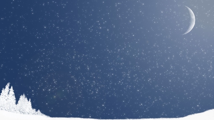 stars, snow, moon