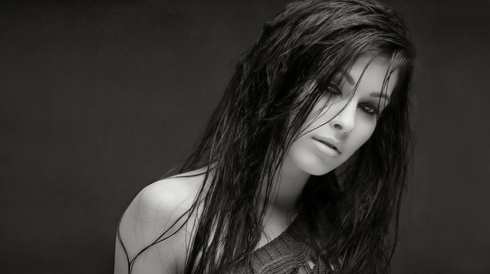monochrome, girl
