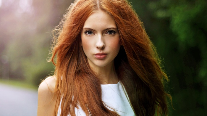 redhead, girl, face