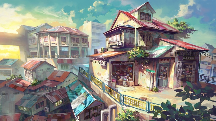 anime, Malaysia, city, house