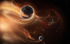planet, stars, space
