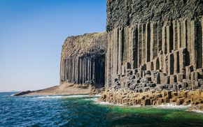 UK, Scotland, rock formation, Staffa Island, beach, erosion