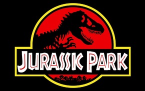 silhouette, movies, 90s, Jurassic Park, dinosaurs, logo
