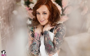 tattoo, Janesinner Suicide, Suicide Girls, redhead, smiling