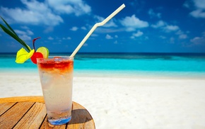 summer, drink, sea, beach