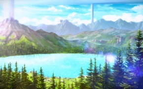 trees, mountain, Sword Art Online, anime