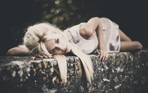 blonde, girl, girl outdoors, Leslie Grillot