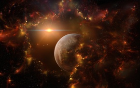 stars, planet, space