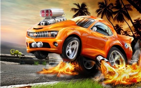 cars, Chevrolet, flame