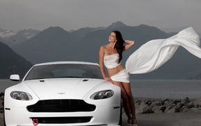 Aston Martin, girl, cars