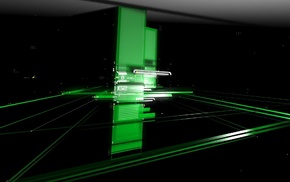 3D, black, green