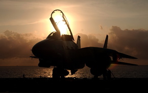 sunset, aircraft
