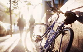 Sun, street, morning, bicycle, cities