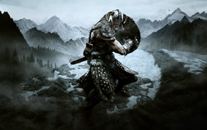 video games, warrior, snow, sword